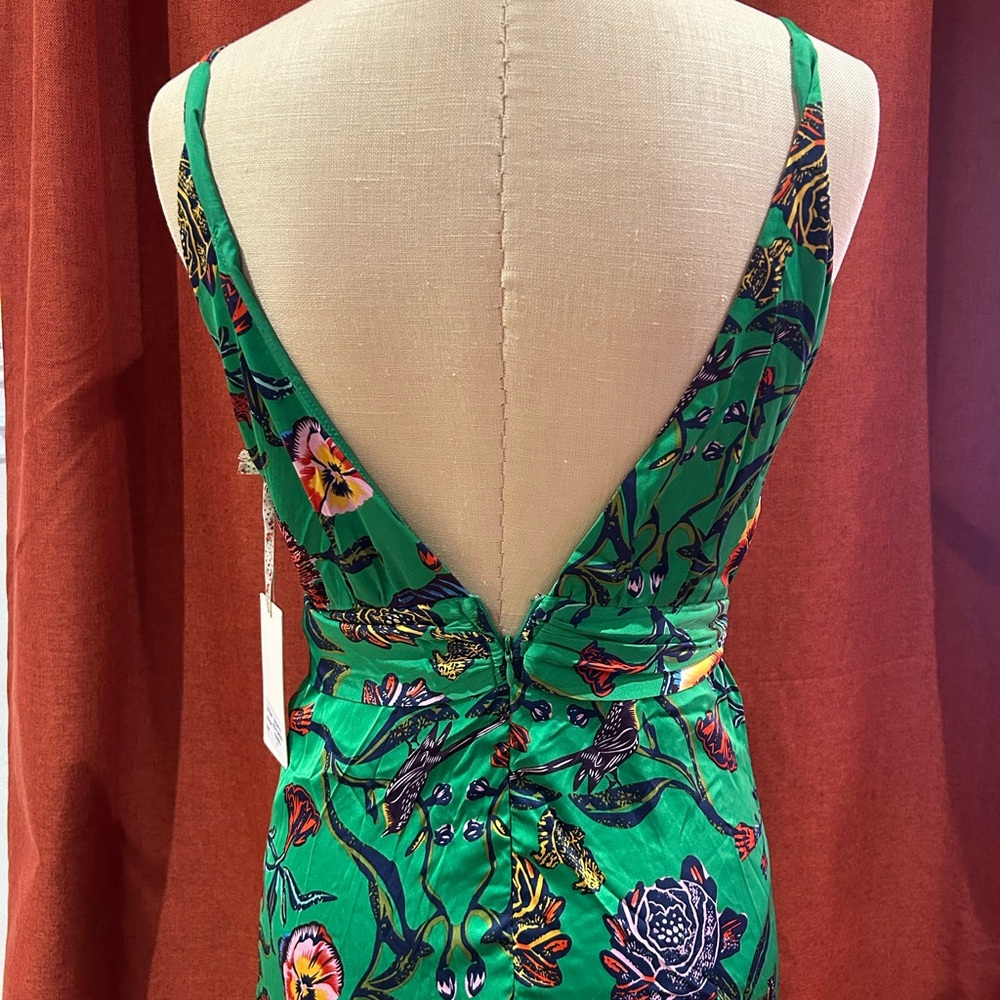 Vibrant Green Floral Maxi Dress - Picture 3 of 4